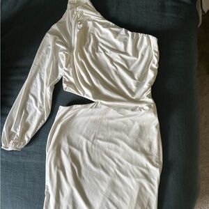 Elegant One-Shoulder White Dress